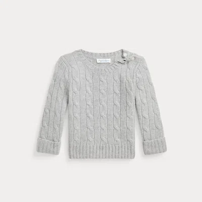 Ralph Lauren Babies'  The Iconic Cable-knit Cashmere Sweater In Gray