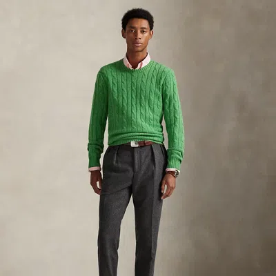 Ralph Lauren The Iconic Cable-knit Cashmere Sweater In Green