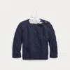Polo Ralph Lauren Babies' The Iconic Cable-knit Cashmere Sweater In Refined Navy