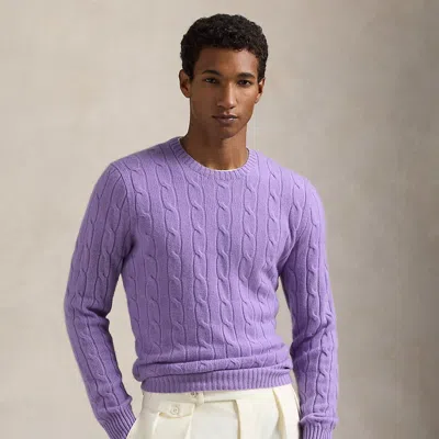 Polo Ralph Lauren The Iconic Cable-knit Cashmere Sweater In Sky Lavender