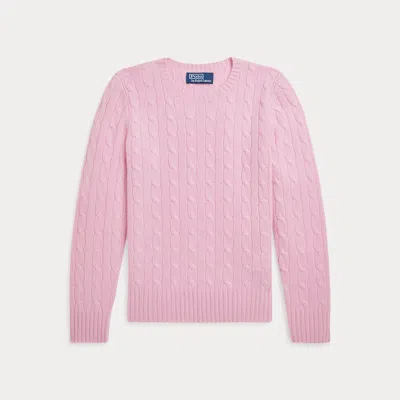 Ralph Lauren Kids' The Iconic Cable-knit Cashmere Sweater In Carmel Pink
