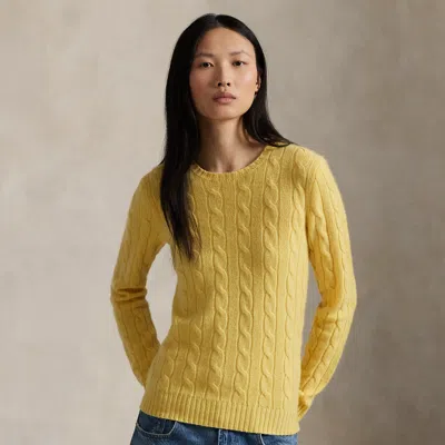 Polo Ralph Lauren The Iconic Cable-knit Cashmere Sweater In Fall Yellow