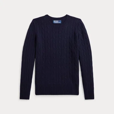 Ralph Lauren Kids' The Iconic Cable-knit Cashmere Sweater In Refined Navy In Blue