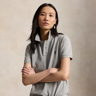 Polo Ralph Lauren The Iconic Classic Fit Mesh Polo Shirt In Andover Heather In Gray