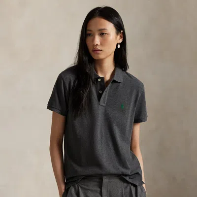 Polo Ralph Lauren The Iconic Classic Fit Mesh Polo Shirt In Barclay Heather In Black