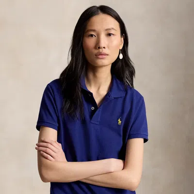 Polo Ralph Lauren The Iconic Classic Fit Mesh Polo Shirt In Fall Royal In Purple