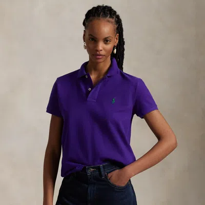 Polo Ralph Lauren The Iconic Classic Fit Mesh Polo Shirt In Purple Chalet In Animal Print