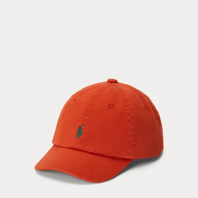 Ralph Lauren Babies' The Iconic Cotton Chino Ball Cap In Varsity Orange