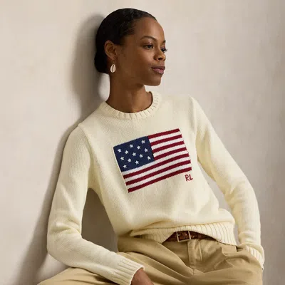 Polo Ralph Lauren The Iconic Flag Sweater In Cream In White