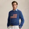 Polo Ralph Lauren The Iconic Flag Sweater In Sea Salt Blue