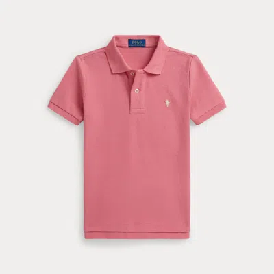 Ralph Lauren Kids' The Iconic Mesh Polo Shirt In Desert Rose In Pink