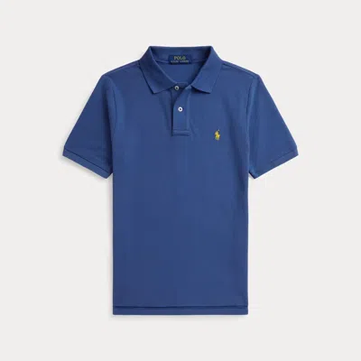 Ralph Lauren Kids' The Iconic Mesh Polo Shirt In Dusty Azure In Blue