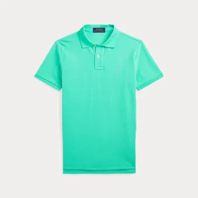 Ralph Lauren Kids' The Iconic Mesh Polo Shirt In Sunset Green In Blue