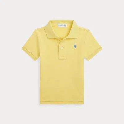 Ralph Lauren Kids' The Iconic Mesh Polo Shirt In Yellow