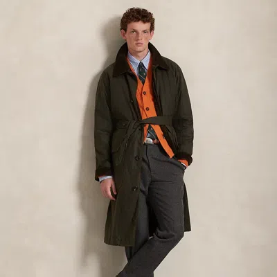 Ralph Lauren The Iconic Oilcloth Belted Coat In Green