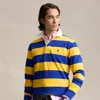 Polo Ralph Lauren The Iconic Rugby Shirt Man Polo Shirt Bright Blue Size L Cotton In Arctic Yellow/classic Azu