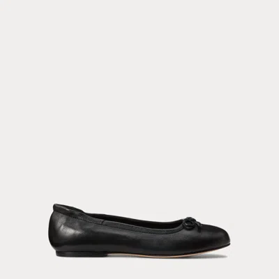 Ralph Lauren Kids' The Pony Ballet Flat In Black