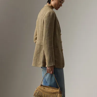 Ralph Lauren The Ralph Calf-suede Small Shoulder Bag In Brown