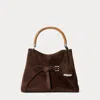 Ralph Lauren The Ralph Calf-suede Top Handle In Brown