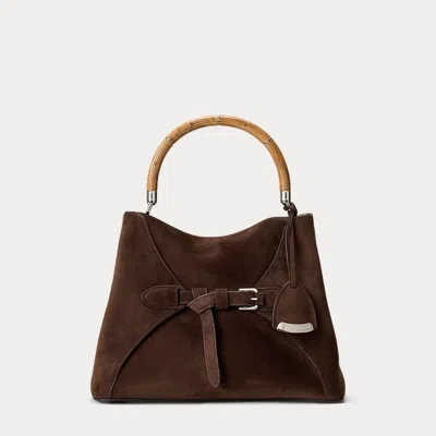 Ralph Lauren The Ralph Calf-suede Top Handle In Brown