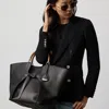 Ralph Lauren The Ralph Calfskin Large Tote In Black