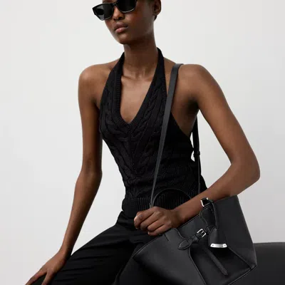 Ralph Lauren The Ralph Calfskin Mini Tote In Black