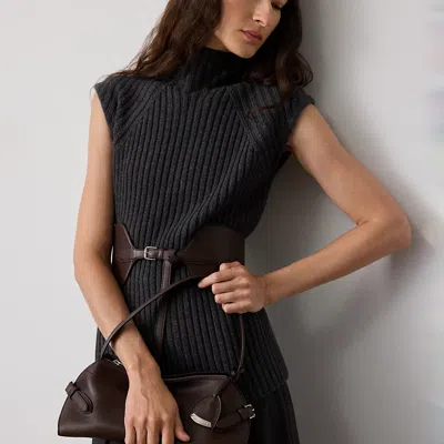 Ralph Lauren The Ralph Calfskin Small Shoulder Bag In Brown