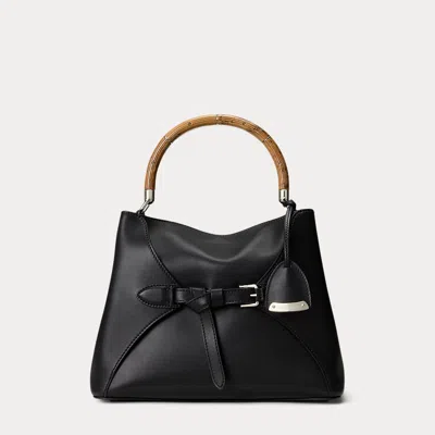 Ralph Lauren The Ralph Calfskin Top Handle In Black