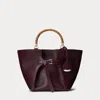 Ralph Lauren The Ralph Calfskin Tote In Burgundy