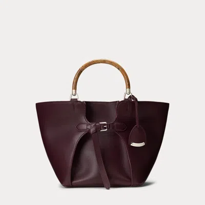 Ralph Lauren The Ralph Calfskin Tote In Burgundy