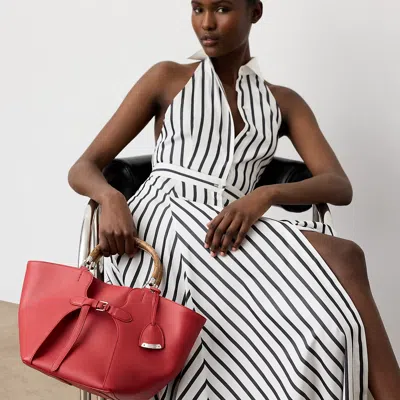 Ralph Lauren The Ralph Calfskin Tote In Hot Pepper In Red