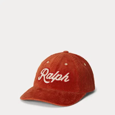 Ralph Lauren The Ralph Logo Corduroy Ball Cap In Red