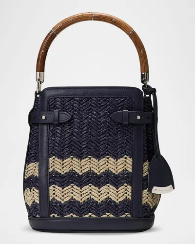 Ralph Lauren The Ralph Small Chevron Bucket Bag In Navy Mu