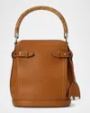 Ralph Lauren The Ralph Small Leather Bucket Bag In Rl Brown