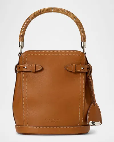 Ralph Lauren The Ralph Small Leather Bucket Bag In Rl Brown