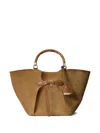 Ralph Lauren The Ralph Suede Bamboo-handle Tote Bag