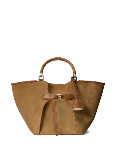 Ralph Lauren The Ralph Suede Bamboo-handle Tote Bag