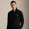Ralph Lauren The Rl Fleece Logo Rugby Shirt In Black