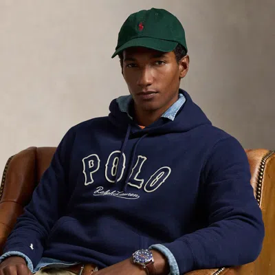 Ralph Lauren The Rl Fleece Western-logo Hoodie In Blue
