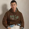 Ralph Lauren The Rl Fleece Western-logo Hoodie In Brown