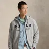Ralph Lauren The Rl Fleece Western-logo Hoodie In Gray