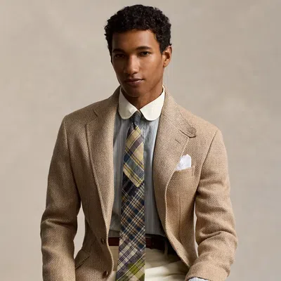 Polo Ralph Lauren The Rl67 Linen Twill Jacket In Sand/brown