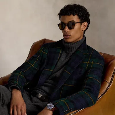 Ralph Lauren The Rl67 Plaid Wool Tweed Jacket In Green