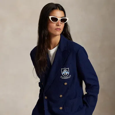 Ralph Lauren The Spelman College Linen Blazer In Blue