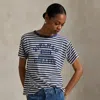 Ralph Lauren The Spelman College Striped Jersey Tee In Blue