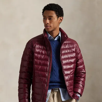 Ralph Lauren The Stewart Glossed Down Jacket In Burgundy