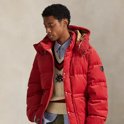 Ralph Lauren The Wainwright Corduroy Down Jacket In Red