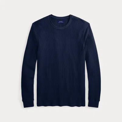 Ralph Lauren Thermal-knit Sleep Shirt In Blue