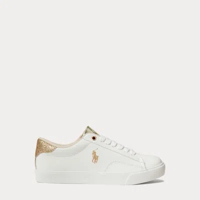 Ralph Lauren Kids' Theron V Faux-leather Low-top Trainer In White