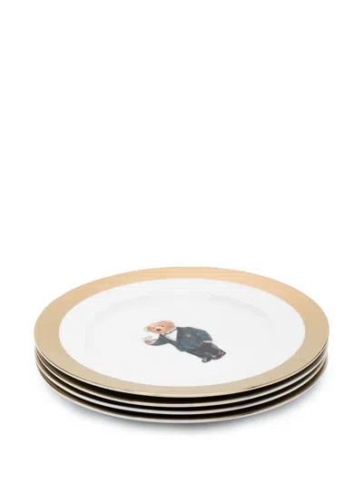 Polo Ralph Lauren Thompson 4 Dessert Plates In White